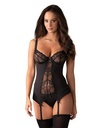 Guêpière dentelle transparente sexy & string 2 pièces OBSESSIVE "Heartina" 103120