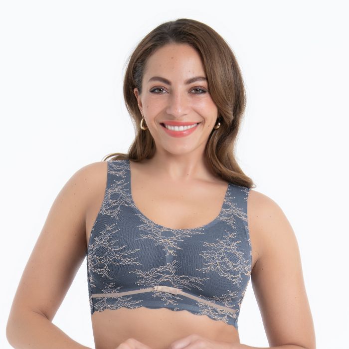 Brassière à coques sans armatures ANITA ROSA FAIA "Essential Lace" 5400 - Grey & Rose 405