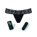 Bullet vibrant télécommandé & string fendu LOVE TO LOVE "Secret Panty" - Black Onix