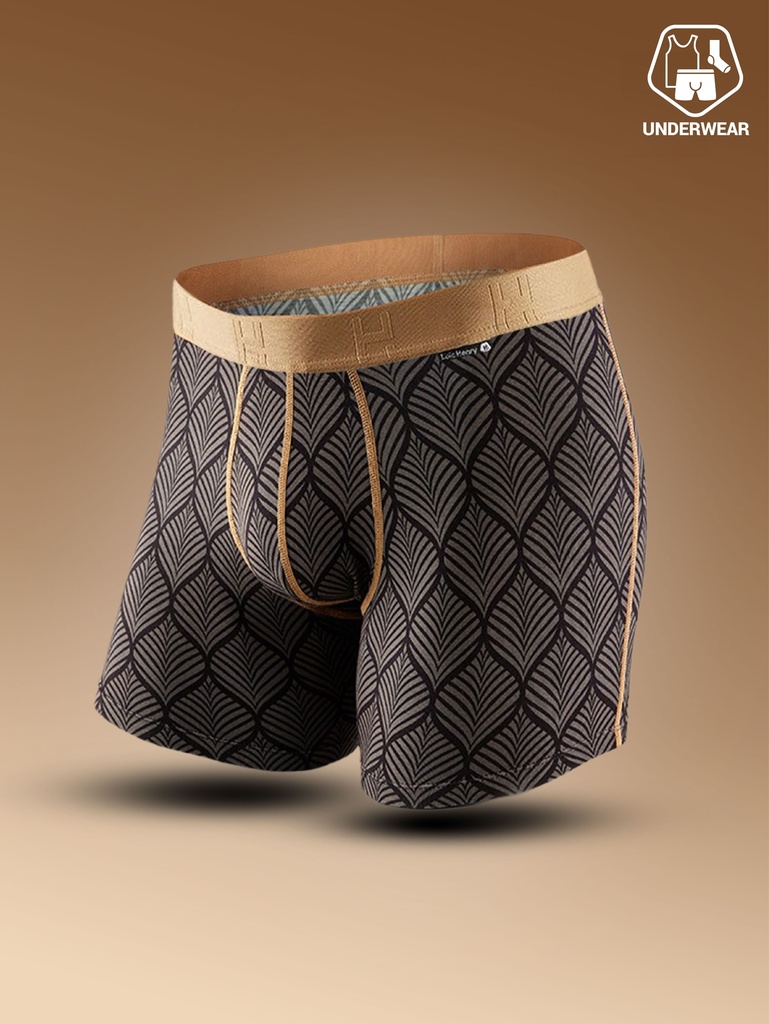 Boxer homme fantaisie en viscose avec maintien intérieur LOIC HENRY "Graphic" KBG008N - Foliage