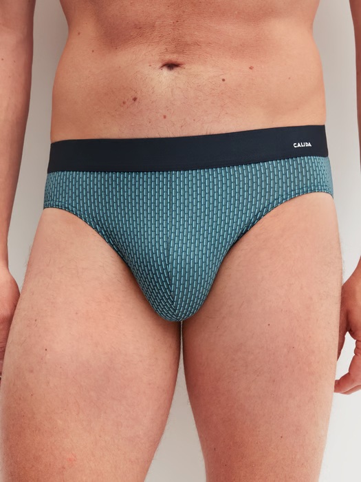 Slip homme fantaisie 94% coton CALIDA "Cotton Code Design" 21180 - Retro Blue 525 (S)