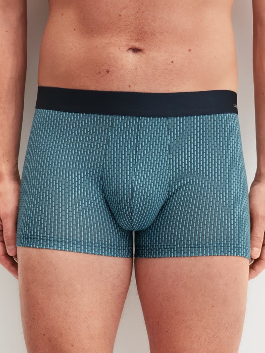 Boxer homme fantaisie 94% coton CALIDA "Cotton Code Design" 26980 - Retro Blue 525 (S)