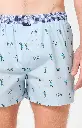 Caleçon américain homme avec maintien 100% coton bio ARTHUR "Le Club" CSP - Ciel Pétanque 1214E26