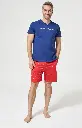 Pyjama short homme 100% coton bio ARTHUR "Les Dents de l'Amour" PAU - Rouge REQUE26