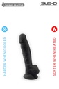 Godemichet réaliste ventouse avec testicules SILEXD "Thermo Réactive Modèle 1" SD220291NB - Noir 17,75cm x 3,8cm