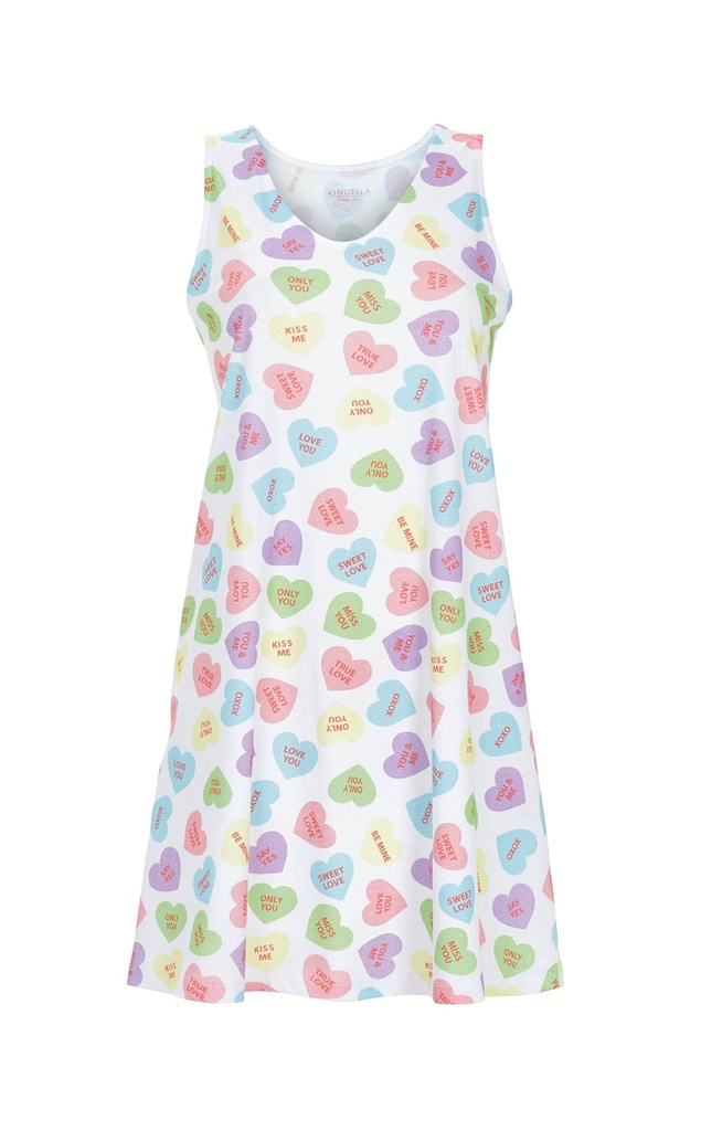 Chemise de nuit 100% coton 95cm RINGELLA "Coeurs Doux" 6211019 - Coloré 980