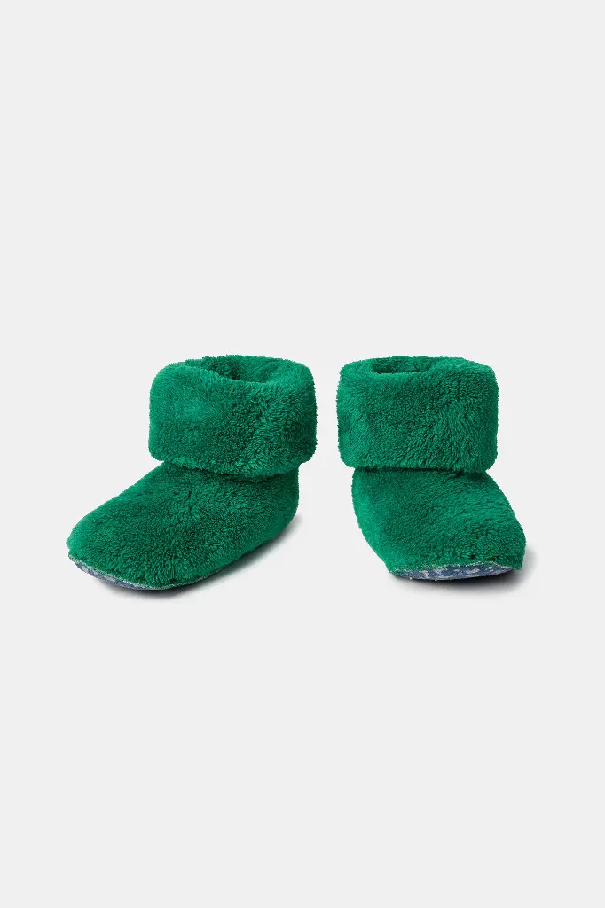 Pantoufles botte en polar WOODY 252-10-BOO-M - Vert Foncé 792