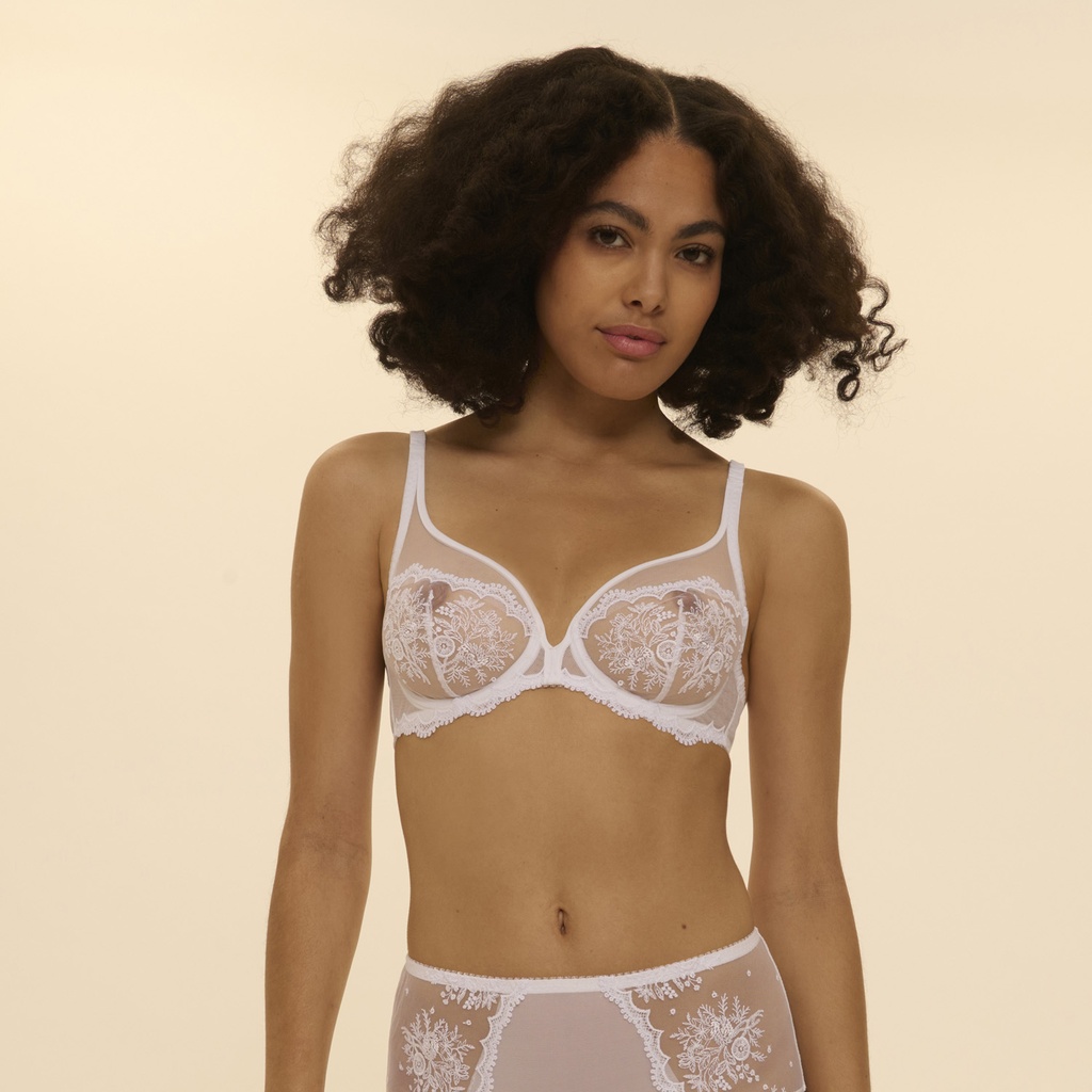 Soutien-gorge décolleté plongeant avec armatures SIMONE PERELE "Intrigue" 1E2319 - Blanc 011