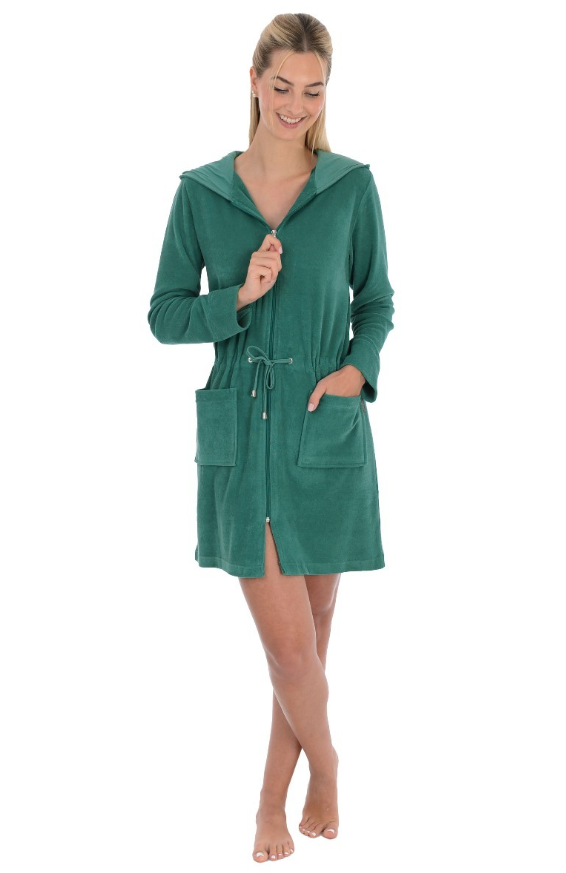Peignoir dame éponge à tirette WEWO 031 - Pétrol 