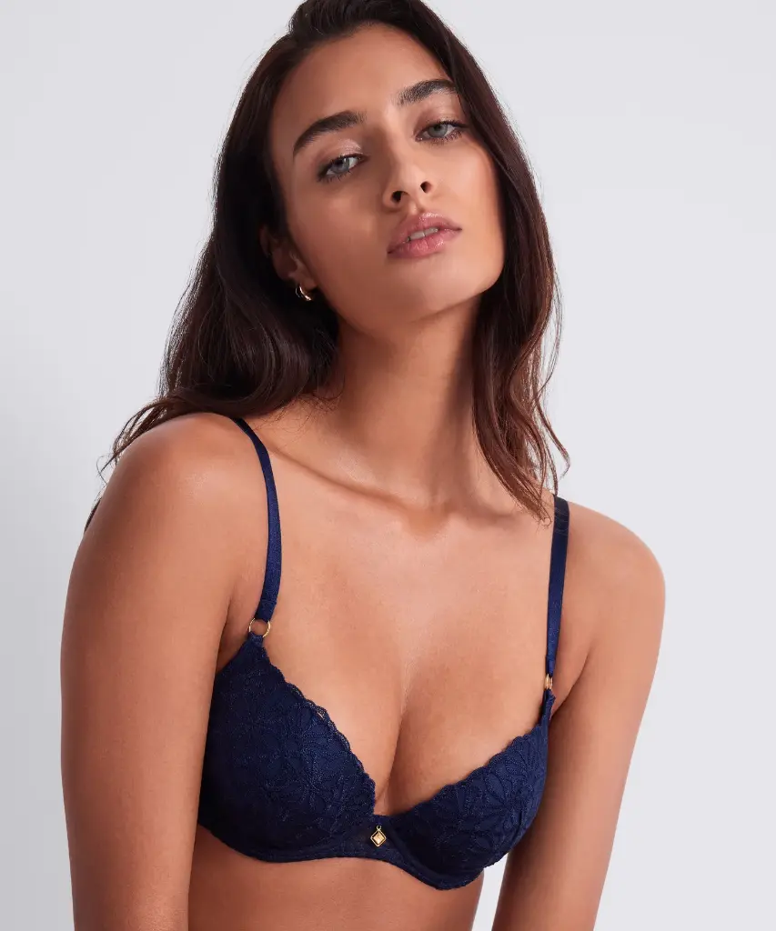 Soutien-gorge coque plongeante AUBADE "Secret Memories" 6FN08 - Deep Blue DEBL
