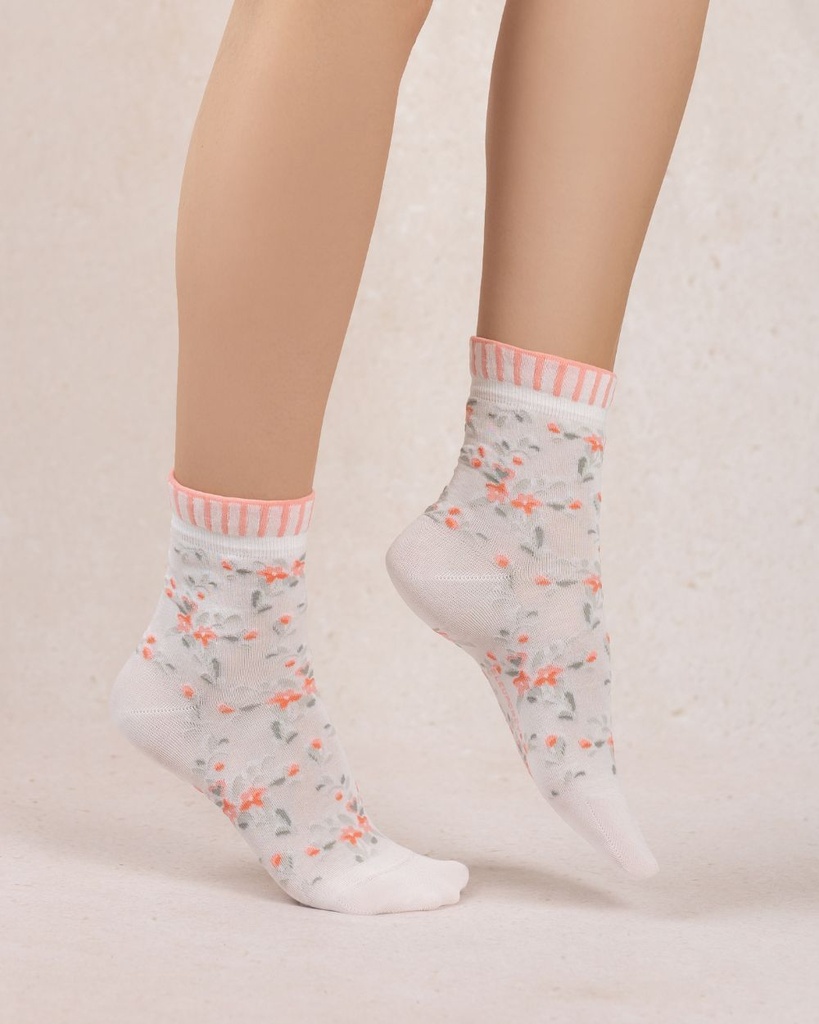 Chaussettes Dame BLEU FORET "Fil d'Ecosse Liberty Amiral" FBU6600 - Blanc DD7 (36/38)