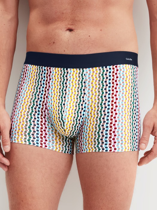 Boxer homme fantaisie 94% coton CALIDA "Cotton Code Design" 26980 - Garnet 196 (S)
