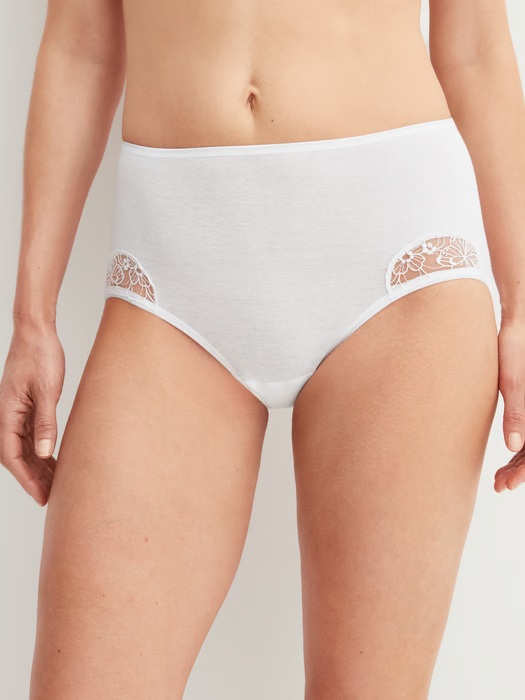 Culotte 100%coton & broderie CALIDA "Cotton Desire" 22527 - Blanc 001 (S)