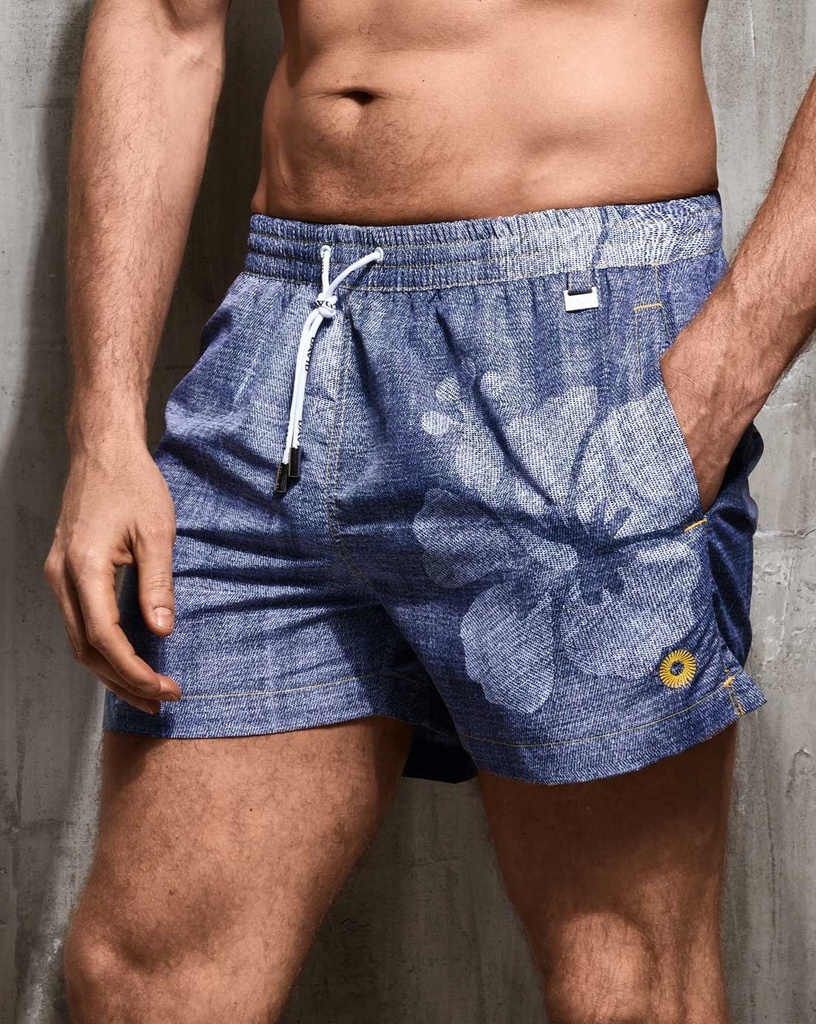 Short de bain DAVID MAN "Caicco" DM26-013 - Flower Jean MLT