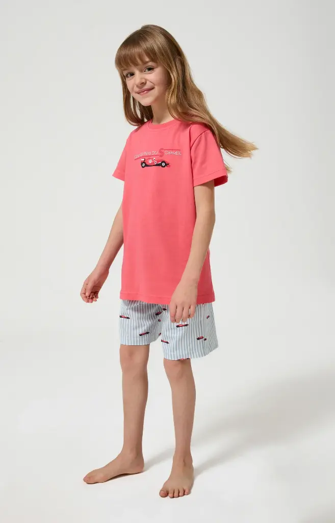 Pyjama short enfant ARTHUR "Le Grand Prix du Sommeil" BTG - Bleu FORMULE26