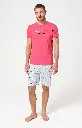 Pyjama short homme 100% coton bio ARTHUR "Le Grand Prix du Sommeil" PAU - Ciel FORMULE26