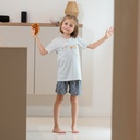 Pyjama enfant court JUSQU'AU LEVER DU JOUR "Gourmet" 25EPGOC - Gris Clair