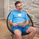 Pyjama adulte court JUSQU'AU LEVER DU JOUR "Mon Oreiller" 26EPMOC - Bleu