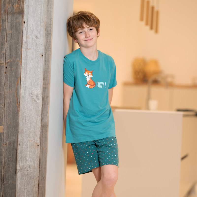 Pyjama enfant court JUSQU'AU LEVER DU JOUR "Foxy" 26EPGOC - Vert (2ANS)
