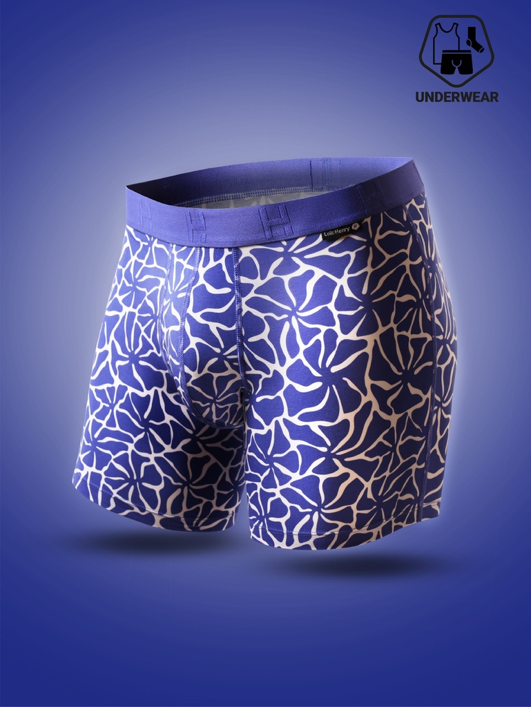 Boxer homme coton avec maintien intérieur LOIC HENRY "Every-D" KBD011I - Blue Eole (S)