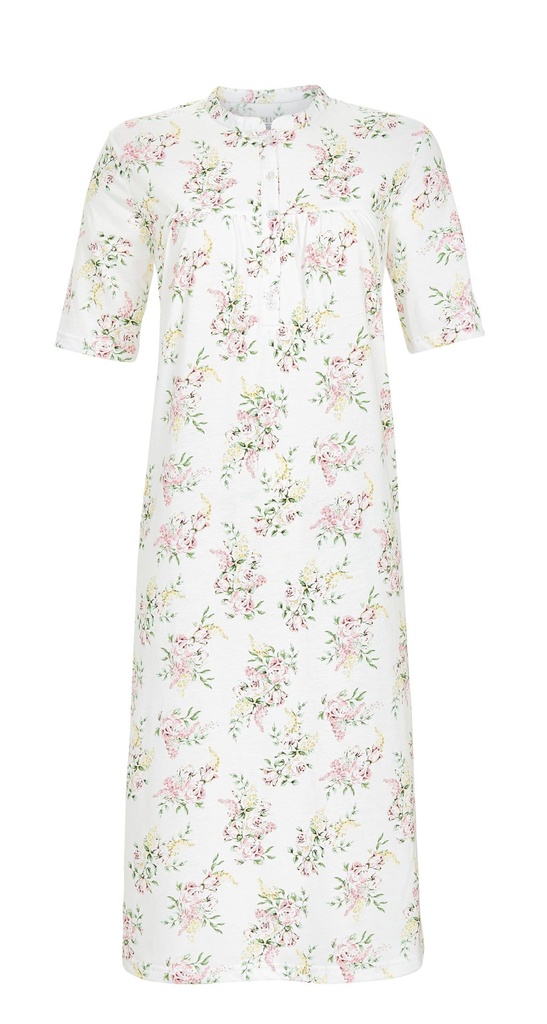 Chemise de nuit avec patte de boutonnage coton RINGELLA "Magie des Fleurs" 6211071 - Blanc 100
