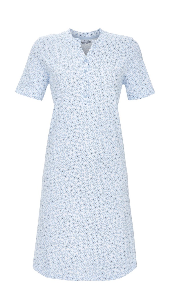 Chemise de nuit avec patte de boutonnage 100% coton RINGELLA "Partenaire qui fait du bien" 6211046 - Bleu 220