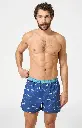 Caleçon américain homme avec maintien 100% coton bio ARTHUR "Le Club" CSP -  Boat 1219E26 Marine