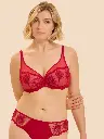 Soutien-gorge décolleté plongeant avec armatures SIMONE PERELE "Intrigue" 1E2319 - Rouge Opéra 377