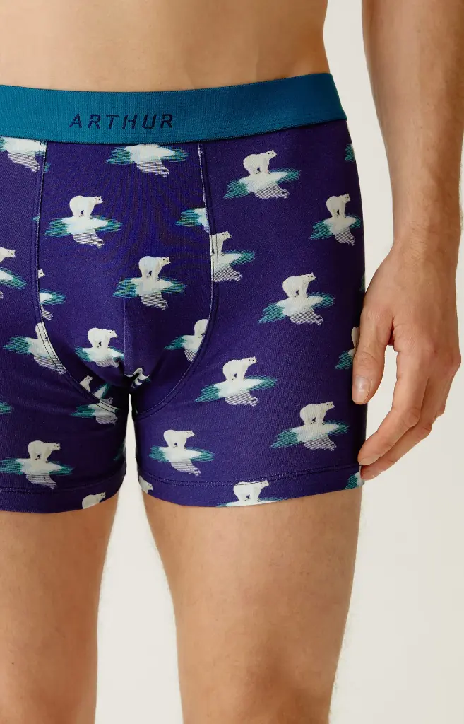 Boxer homme coton bio ARTHUR "Pole Position" MAC - Marine POLAH26