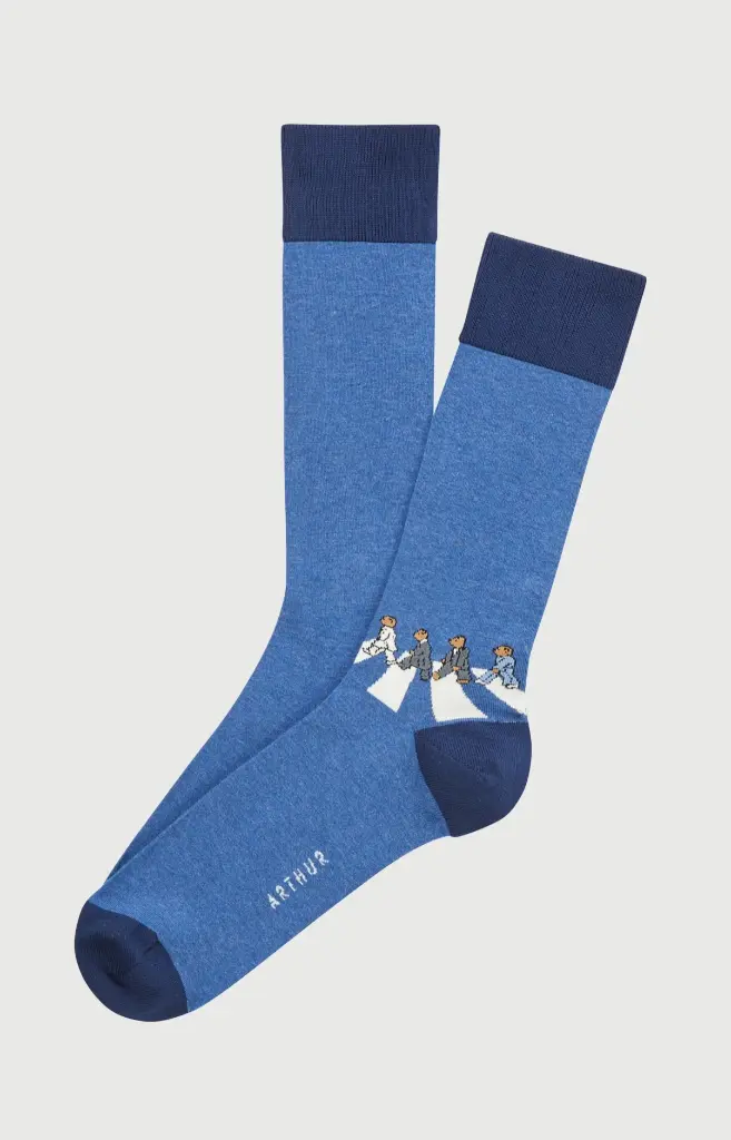 Chaussette homme fantaisie ARTHUR "A'Bear road" 1SO - Denim BEARH26