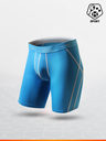 Boxer homme de sport longues jambes microfibre avec maintien intérieur LOIC HENRY "Sport" KBS110S Turquoise