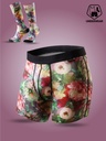 Boxer homme fantaisie microfibre avec maintien intérieur LOIC HENRY "Identity" KBI127X - Antique Flowers