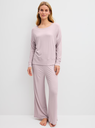Pyjama dame long 95% modal CALIDA "Feminine Lounge" 15007 + 29574 - Violet Ice 369
