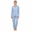 Pyjama long Dame 100% coton RINGELLA "Avec patte de boutonnage et col" 6511228 - Fjord 261
