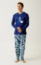 Pyjama long homme 100% coton ARTHUR "Pilote de Lit" ULY - Ciel PILOH26