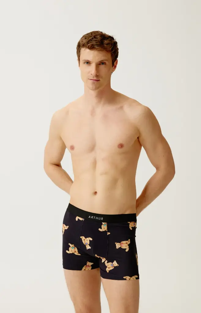 Boxer homme coton bio ARTHUR "Old Teddy" MAC - Noir OLDTH26