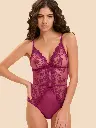 Body sans armatures en tulle SIMONE PERELE "Passion" 1I2510 - Rose Désir 440
