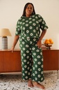Pyjama long gauffré dame coton bio WE ARE JOLIES "Dahlia Vert"