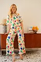 Pyjama long gauffré dame coton bio WE ARE JOLIES "Mini Souk"