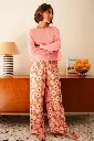 Pyjama long dame coton bio WE ARE JOLIES "Bougainvillier Orange"