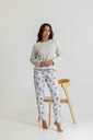 Pyjama long et doux dame "Teddy bear" MIRA 8562MW - Gris et bleu 03