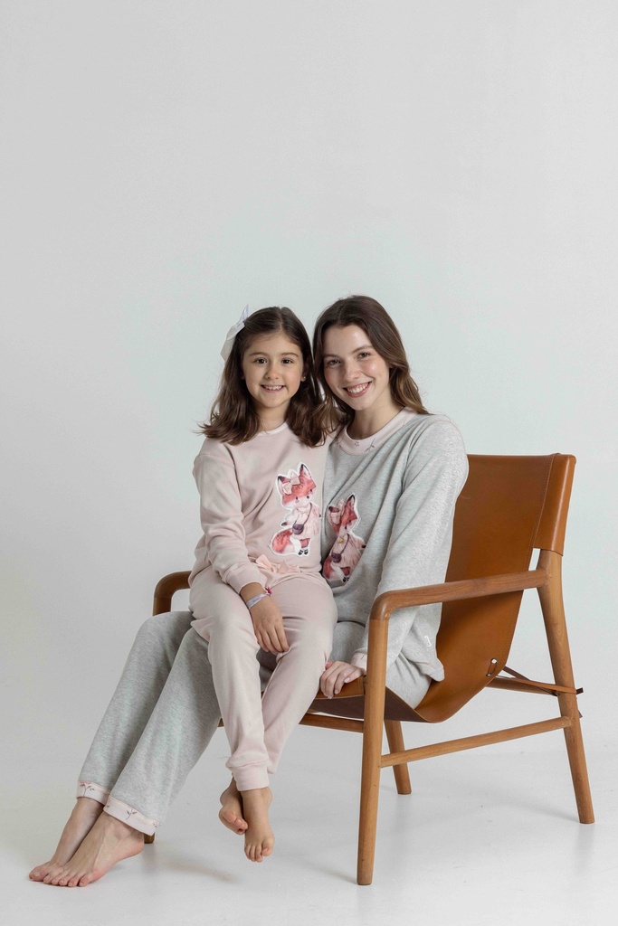 Pyjama long enfant MIRA "Renardeau" 8575KW - Gris 13