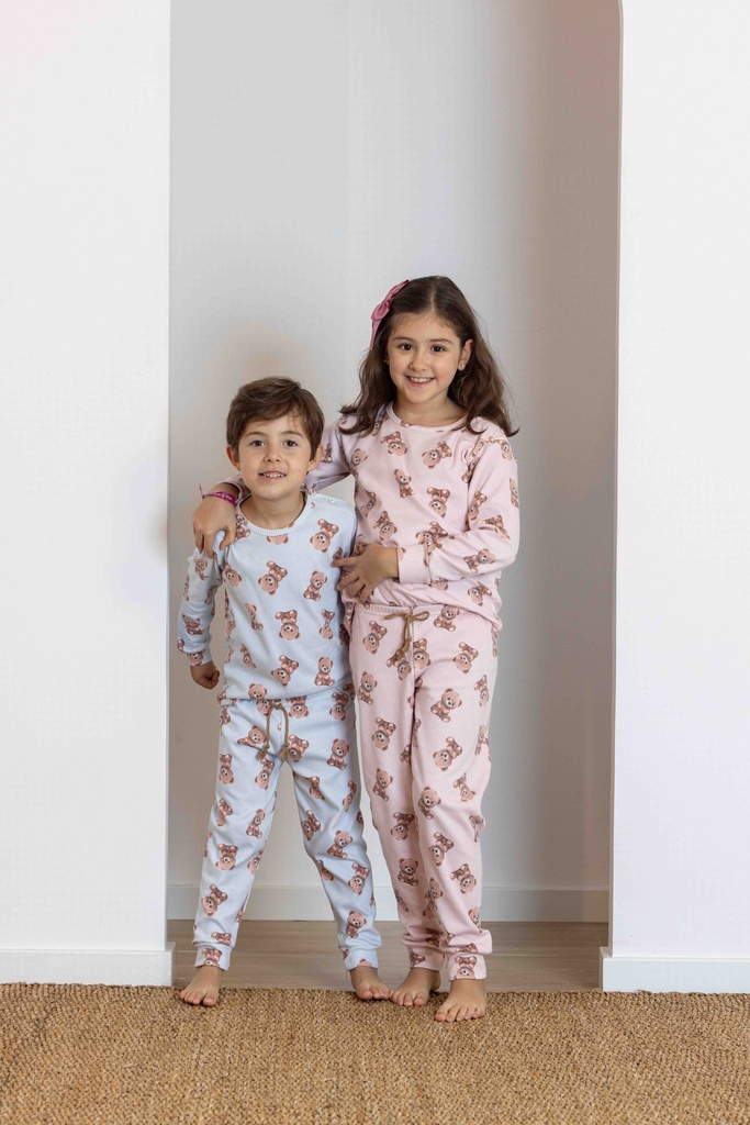 Pyjama long enfant MIRA "Teddy Bear" 8577KW - Bleu 03