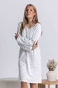 Chemise de nuit courte dame avec patte de boutonnage MIRA 3350MW - Ecru 09