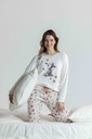 Pyjama long et doux dame "Agneau" MIRA 8566MW - Ecru 07