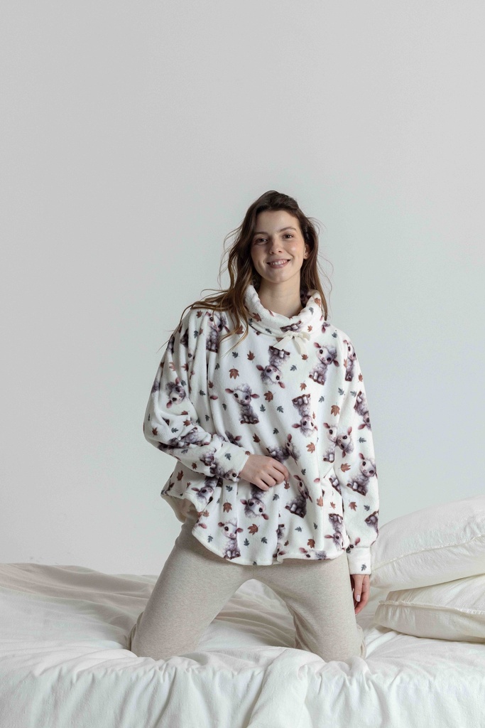 Poncho doux dame MIRA "Agneau" 7066MW - Ecru 07