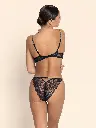 Slip séduction LISE CHARMEL "Cuir Sexy Couture" ACM0705 - Noir Argent 8163