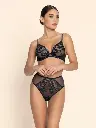 Soutien-gorge avec armatures triangle LISE CHARMEL "Cuir Sexy Couture" ACM7405 - Noir Argent 8163
