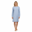 Chemise de nuit dame 100% coton RINGELLA "Rayures et Coeurs" 6511013 - Air Blue 243