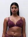 Soutien-gorge armatures enveloppant CHANTELLE "Illusion" C1B4M0 - Aubergine Lurex E63
